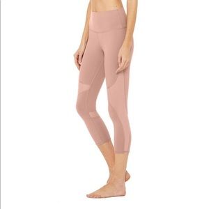 Alo Yoga High-Waist Blush panel mesh pink Legging Size M